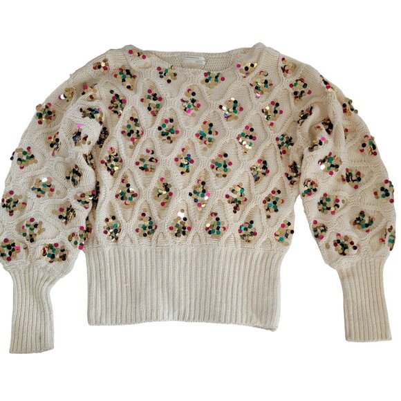 Anthropologie Sweaters - Anthropologie Lara Sequin Embellished Knit Sweater Small